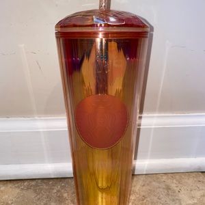 🔴RARE Starbucks Tumbler Iridescent Peach 🍑 Brand New